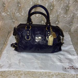 Coach Ltd Ed Purple Crinkled Pat leather Sabrina